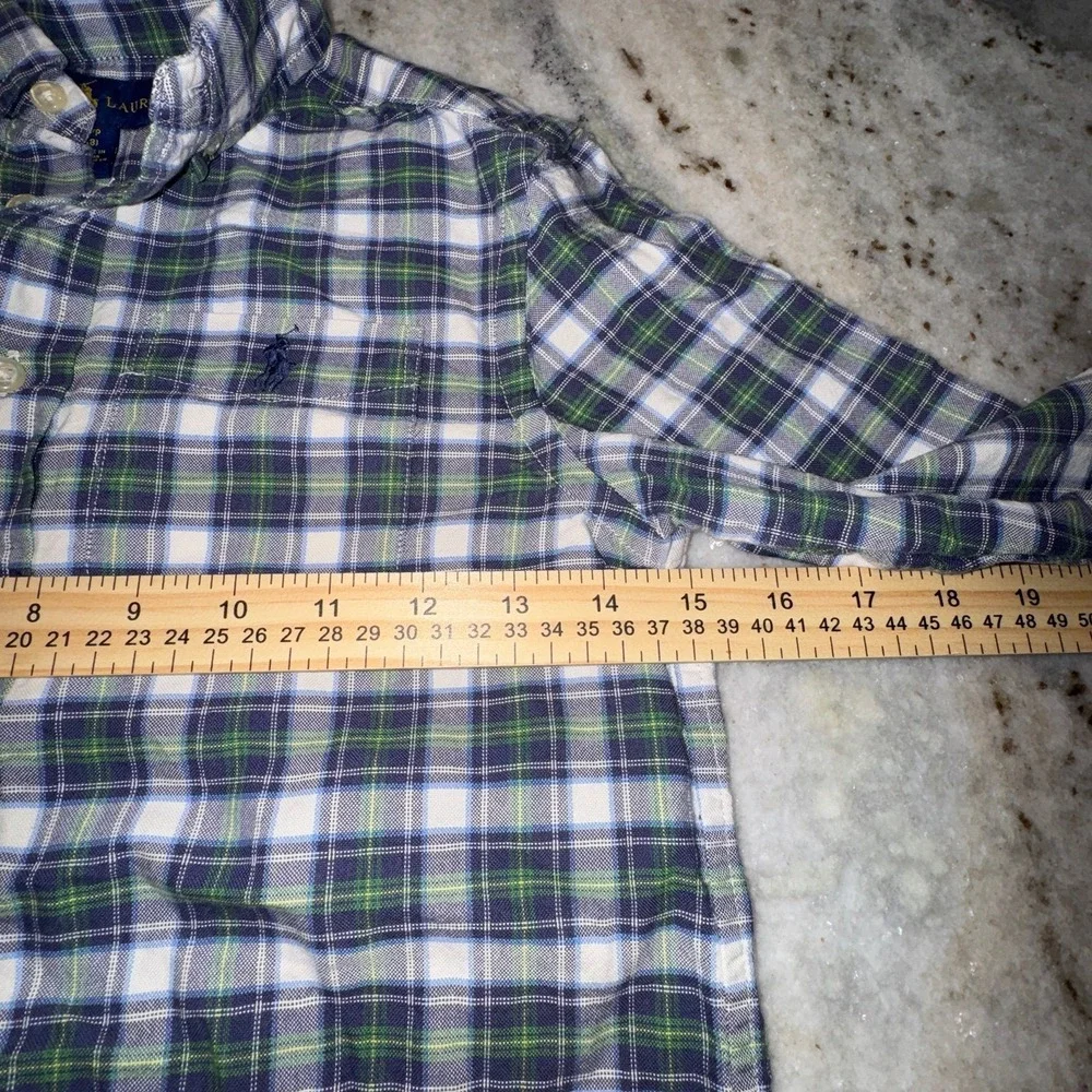 Ralph Lauren Boys Small 8 Plaid Long Sleeve‎ Button Down Casual Dress Shirt